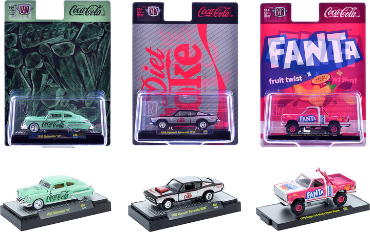 M2 "Sodas" Set of 3 pieces Release 60 Limited Edition to 10000 pieces Worldwide 1/64 Diecast Model Cars by Machines
