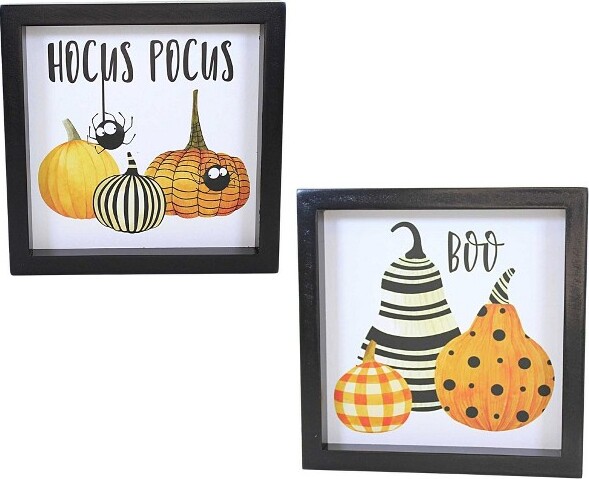 Transpac Transpac7.75InHocusPocusBlockDecorHalloweenWallArtDecor,HalloweenDecorSpiderWallDecoration(2PC)