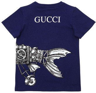 Gucci Fish Printed Cotton Jersey T-shirt