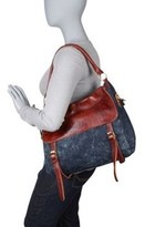 Thumbnail for your product : AmeriLeather Hayes Denim/Leather Hobo