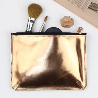 Undercover Large Leather Metallic Copper Flat Purse