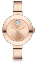 Thumbnail for your product : Movado Bold Crystal & Rose Goldtone IP Stainless Steel Bangle Bracelet Watch