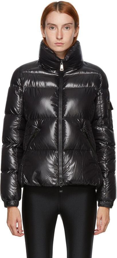 Black Shiny Puffer Jacket | ShopStyle