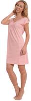 Thumbnail for your product : Patricia from Paris Women's Elegant and Soft Sleepshirt Nighty with Lace Detail (Pink Geo Dots Print, S)