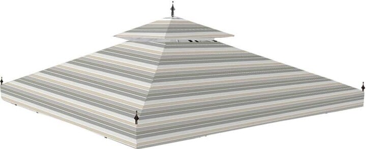 Garden Winds Standard 350 Stripe Stone Replacement Canopy for 10 ft. x 10 ft. Arrow Gazebo