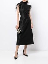 Thumbnail for your product : Rachel Gilbert Solomon feathered-trim dress