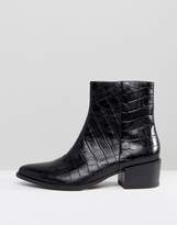 Thumbnail for your product : Vagabond Marja Black Leather Croc Effect Ankle Boots