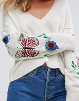 Thumbnail for your product : Wildfox Couture Wildlife Beaded Embroidery Jumper