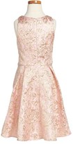 Thumbnail for your product : Un Deux Trois Pleated Brocade Dress (Big Girls)