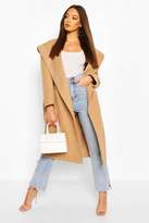 Thumbnail for your product : boohoo Extreme Oversized Hooded Wool Look Coat