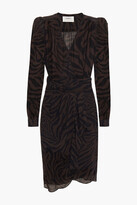 Thumbnail for your product : BA&SH Saphir Wrap-effect Tiger-print Georgette Dress