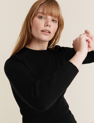 Marks and Spencer Soft Touch Ribbed Funnel Neck Jumper