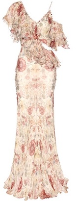 Alexander McQueen Ruffled floral-printed silk dress