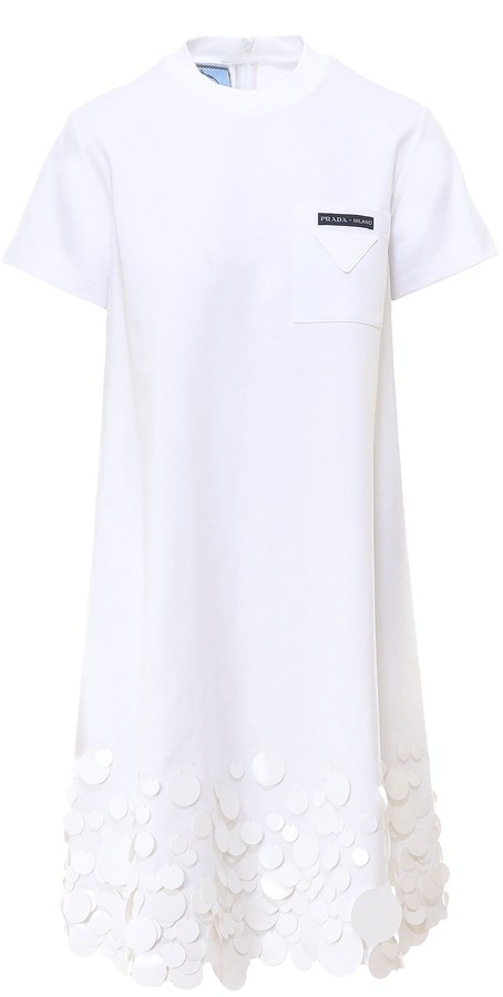 white sequin t shirt dress