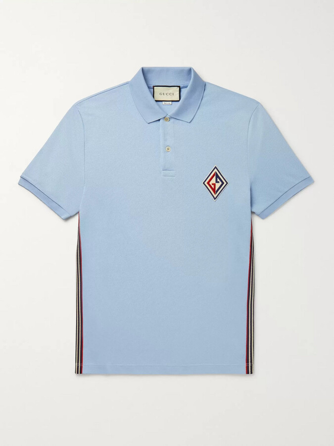 logo intarsia cotton piqué polo shirt