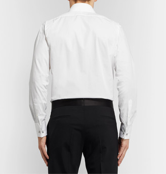 Favourbrook White Eton Slim-Fit Bib-Front Double-Cuff Cotton-Poplin Tuxedo Shirt