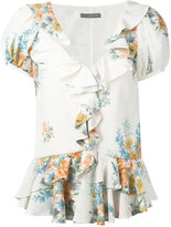 Alexander McQueen - floral print blouse - women - Soie - 42