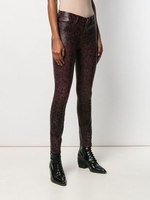 J Brand Leopard Print Skinny Trousers