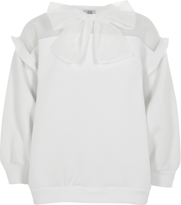 river island white sweatshirt
