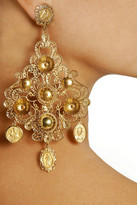 Thumbnail for your product : Dolce & Gabbana Filigrana gold-plated chandelier clip earrings