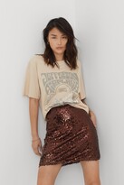 Thumbnail for your product : Nasty Gal Womens Sequin High Waisted Mini Pelmet Skirt - Brown - 6