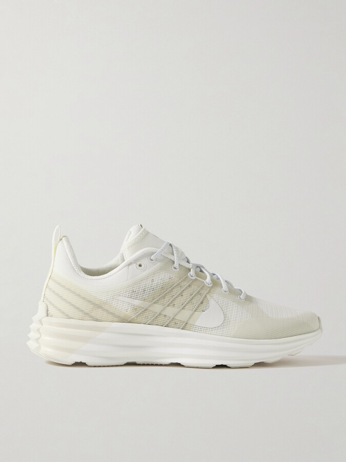 Nike Lunar Roam Rubber-trimmed Mesh Sneakers - White