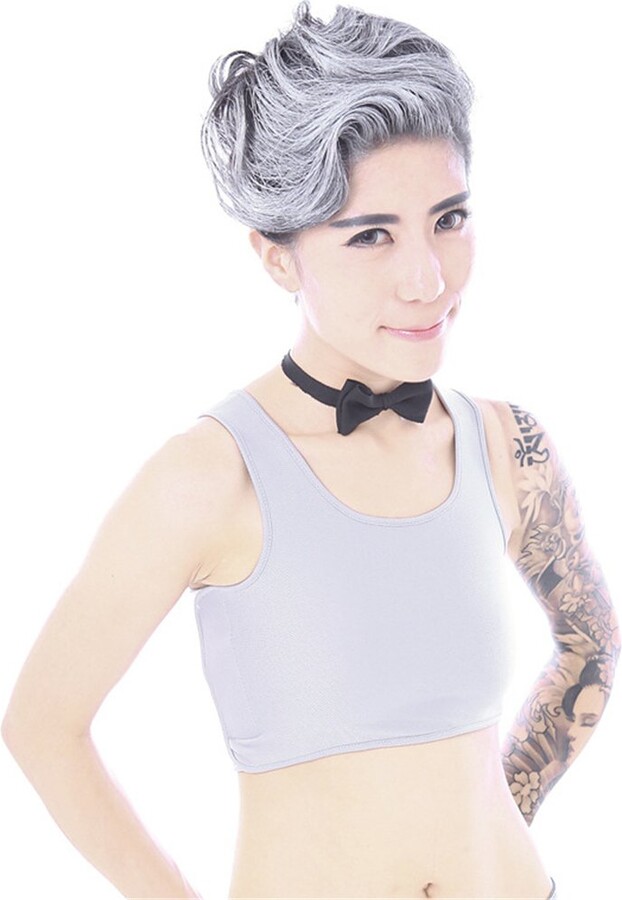 BaronHong Velcro Mesh Chest Binder Short Corset Sport Bra for Tomboy