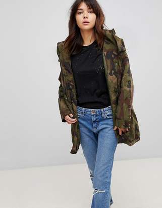 Only Camo Parka with Faux Fur Lining
