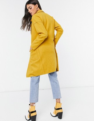 Only longline coatigan in yellow