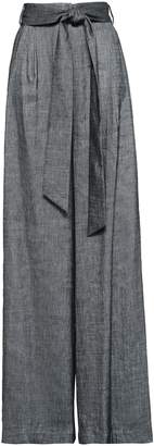 Milly Belted Linen-blend Twill Wide-leg Pants