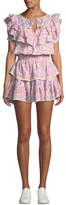 Thumbnail for your product : LoveShackFancy Liv Tiered Ruffle Floral Cotton Coverup Dress