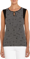 Thumbnail for your product : Jones New York Black and Ivory Sleeveless Crew Neck Shell
