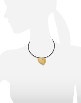 Thumbnail for your product : Stefano Patriarchi Etched Golden Silver Small Heart Pendant w/Leather Lace