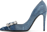 Thumbnail for your product : Dolce & Gabbana Blue Patchwork Denim Heels