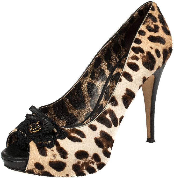 leopard peep toe pumps