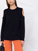 Thumbnail for your product : P.A.R.O.S.H. Cold-Shoulder Jumper