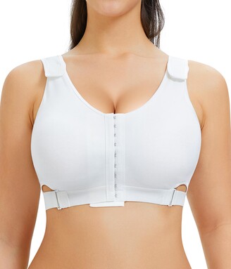 BIMEI Women's Sports Bra Wirefree Zipper Front Mastectomy Bra