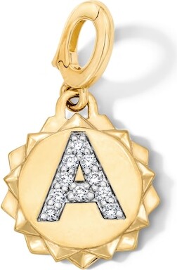 Zales 1/15 CT. T.w. Pavé Lab-Grown Diamond Initial “A” Star Frame Necklace Charm in 10K Gold (F/Vs2)