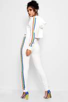 Thumbnail for your product : boohoo Rainbow Trim Jogger