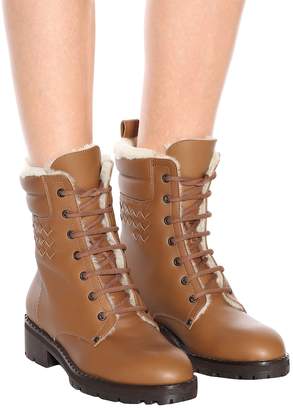 Bottega Veneta Shearling-lined leather ankle boots
