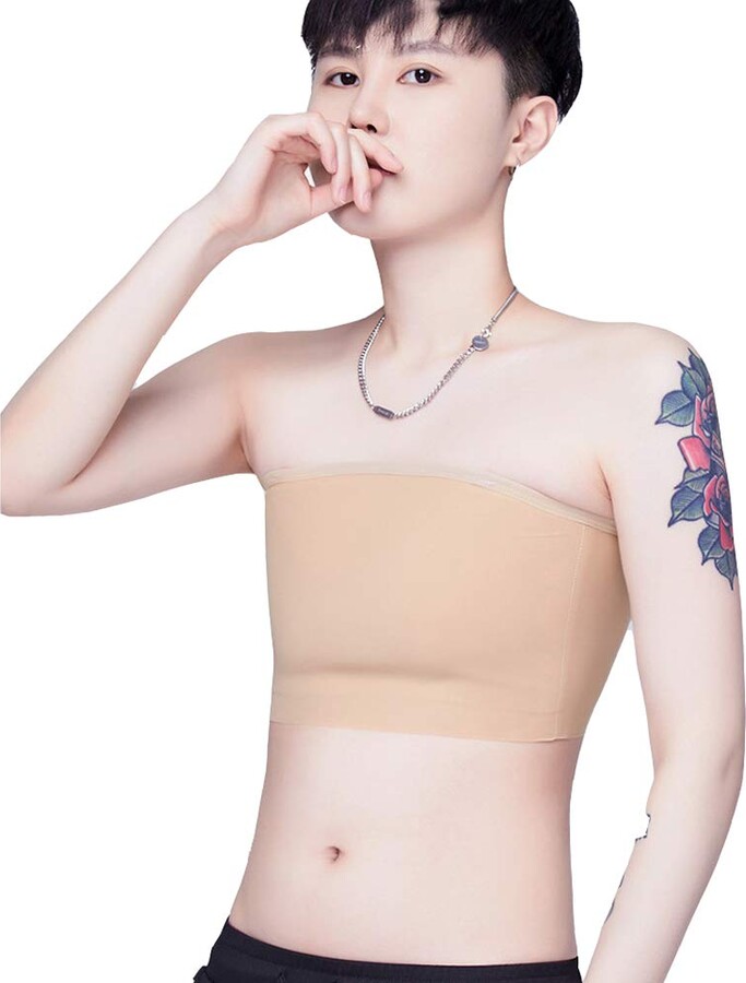 BaronHong Seamless Strapless Top Pullover Chest Binder for Tomboy