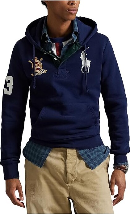 Polo Ralph Lauren Big Pony 20th Anniversary Crest Hoodie Men's Sweatshirt Newport Navy : XL, Cotton/Polyester