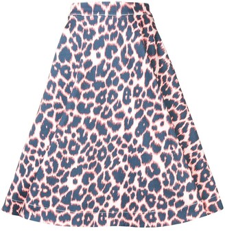 Calvin Klein Leopard Print Full Skirt