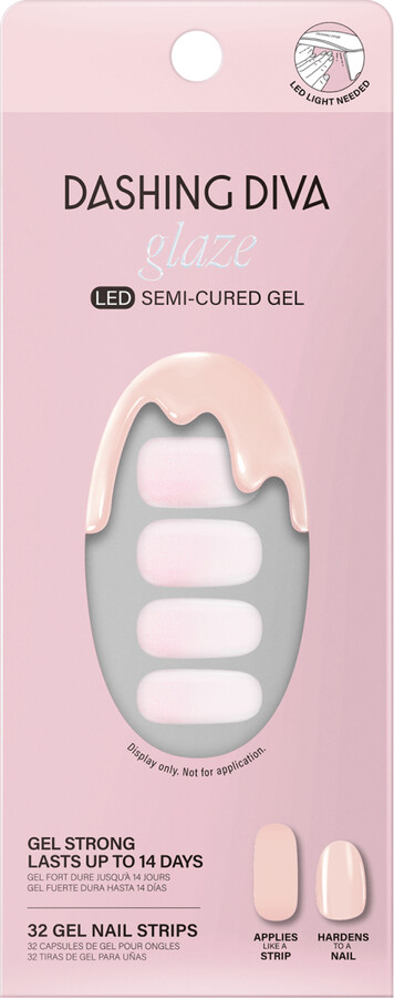 DASHING DIVA Rosewater Glaze Semi-Cured Color Gel Strips