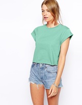 Thumbnail for your product : ASOS Cropped Boyfriend T-Shirt with Roll Sleeve