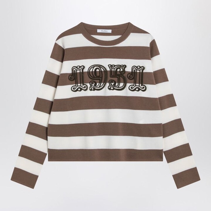 Max Mara Striped Sweater With Embroidery