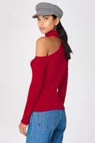 Thumbnail for your product : NA-KD Na Kd High Neck Cut Out Shoulder Sweater Grey Melange