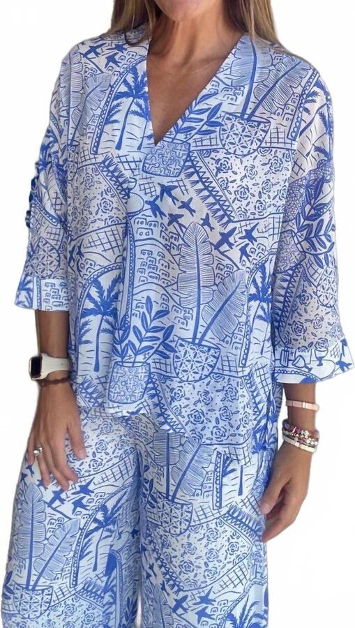 Sincerely Ours Sicilian Summer Top In Blue