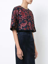 Thumbnail for your product : Oscar de la Renta cropped jacket with print