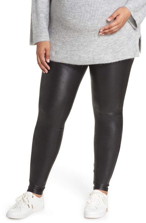 Spanx Mama Faux Leather Maternity Leggings - ShopStyle Plus Size Pants